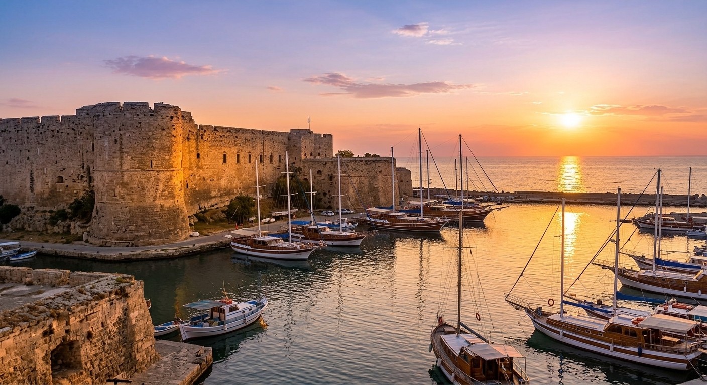 Kyrenia Castle at sunset, North Cyprus